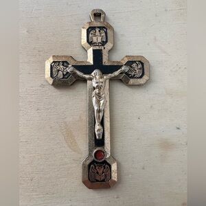 Vintage Gold Tone Crucifix Religious Cross Pendant